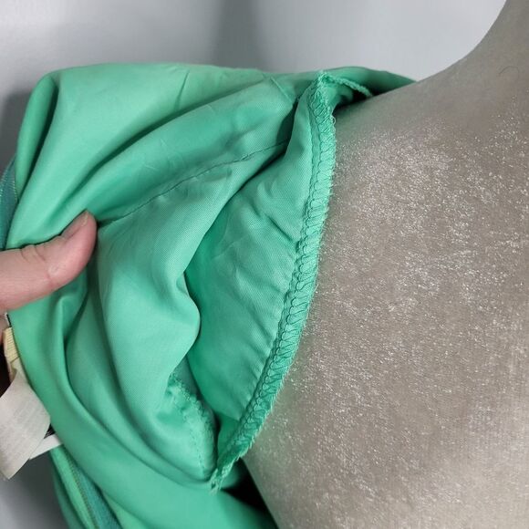 VINTAGE 60s dress chiffon mint green tiered puff sleeve hostess S - Picture 10 of 16